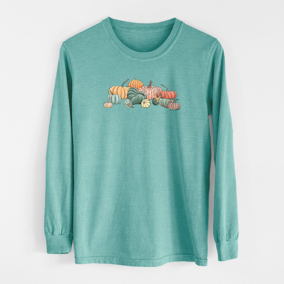 Pumpkin Harvest - Men&#39;s Heavyweight 100% Cotton Long Sleeve