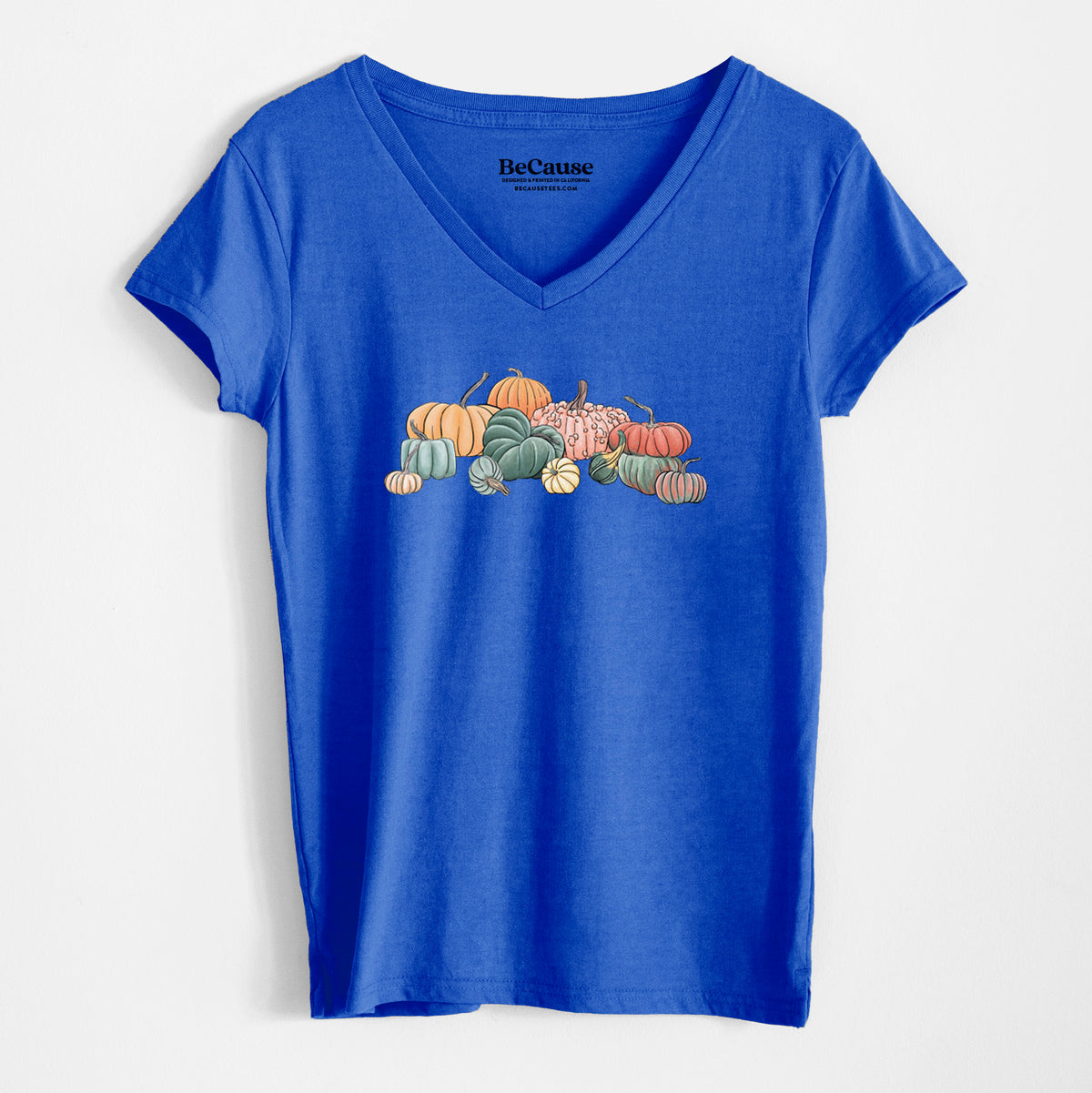 Pumpkin Harvest - Women&#39;s 100% Recycled V-neck