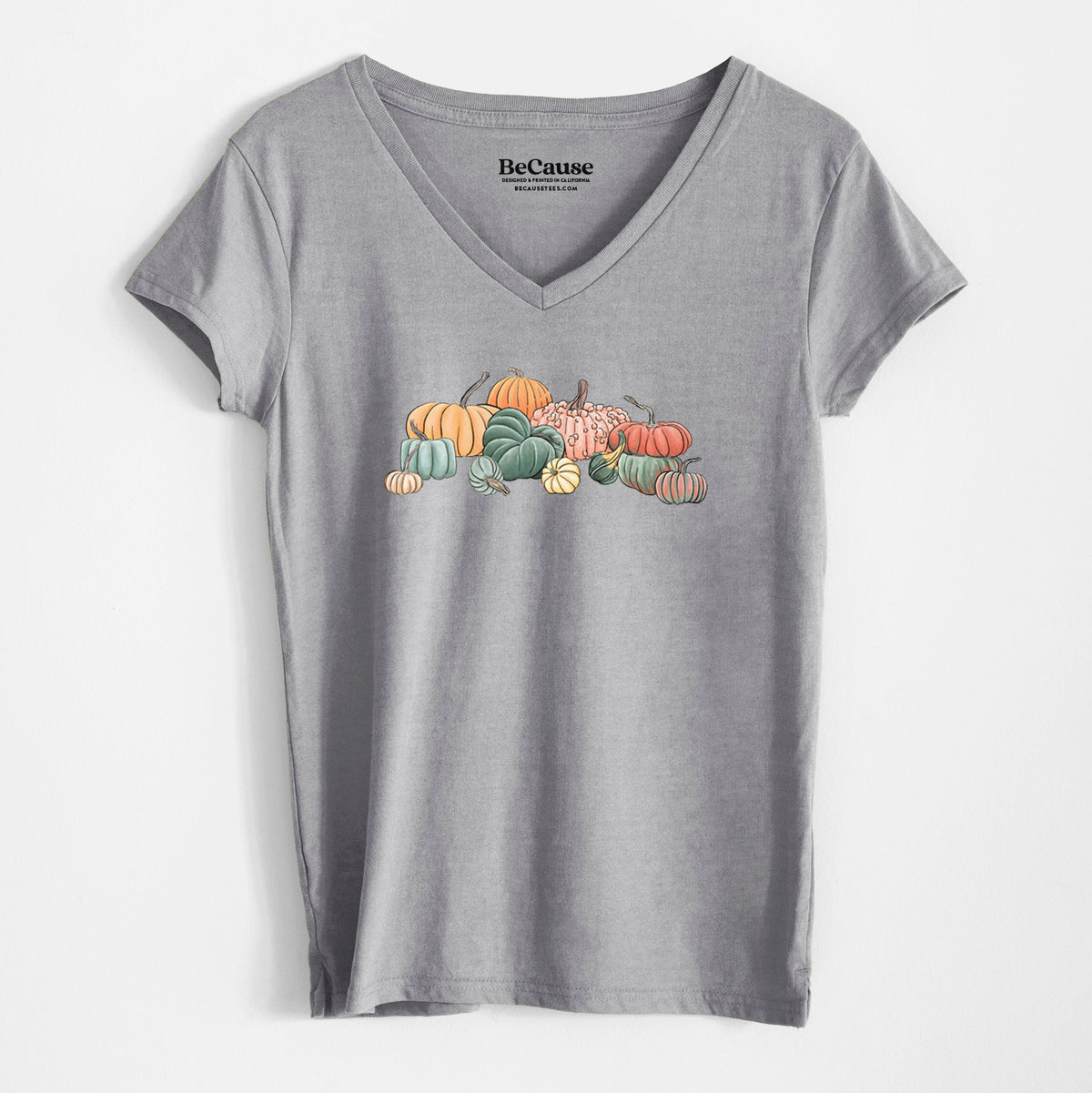Pumpkin Harvest - Women&#39;s 100% Recycled V-neck