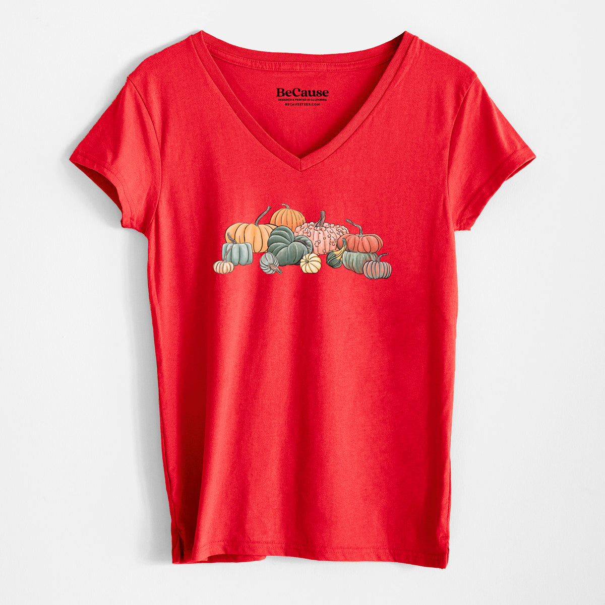 Pumpkin Harvest - Women&#39;s 100% Recycled V-neck