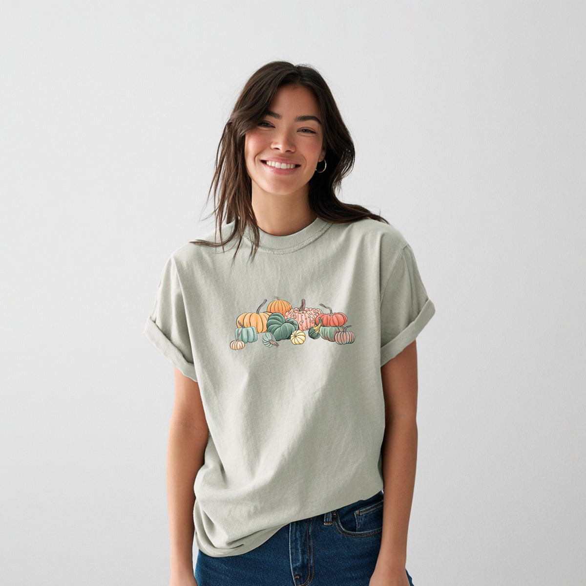 Pumpkin Harvest - Heavyweight Men&#39;s 100% Organic Cotton Tee