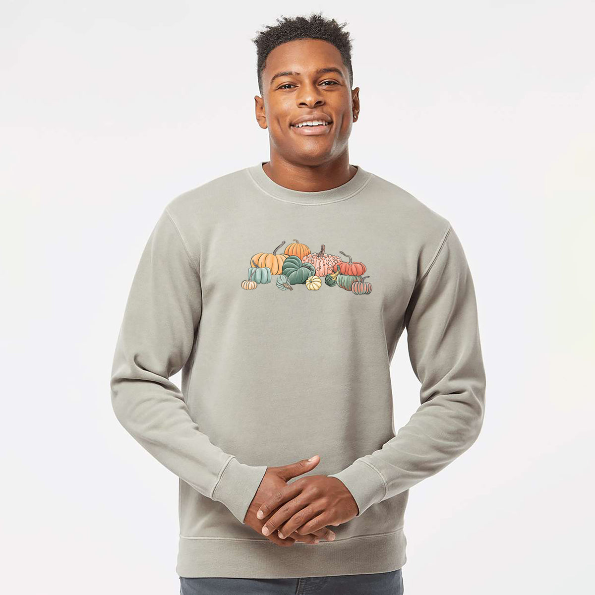 Pumpkin Harvest - Unisex Pigment Dyed Crew Sweatshirt