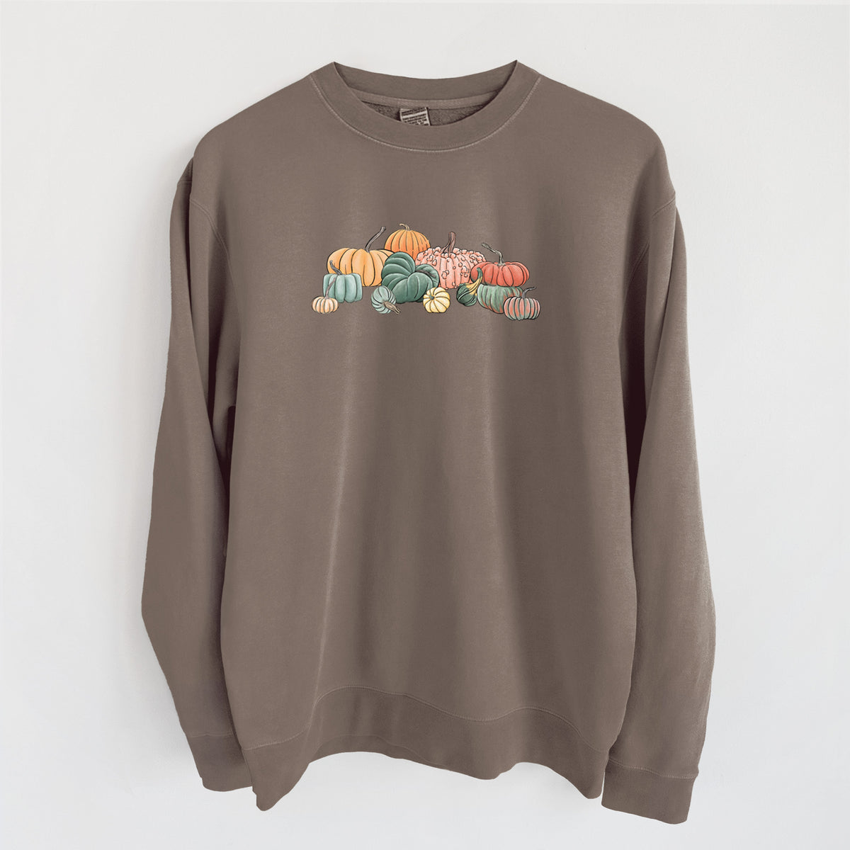 Pumpkin Harvest - Unisex Pigment Dyed Crew Sweatshirt in Espresso