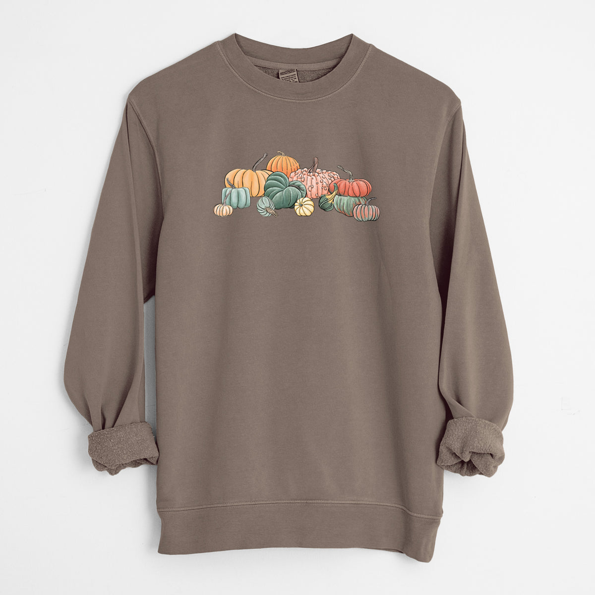 Pumpkin Harvest - Unisex Pigment Dyed Crew Sweatshirt in Espresso