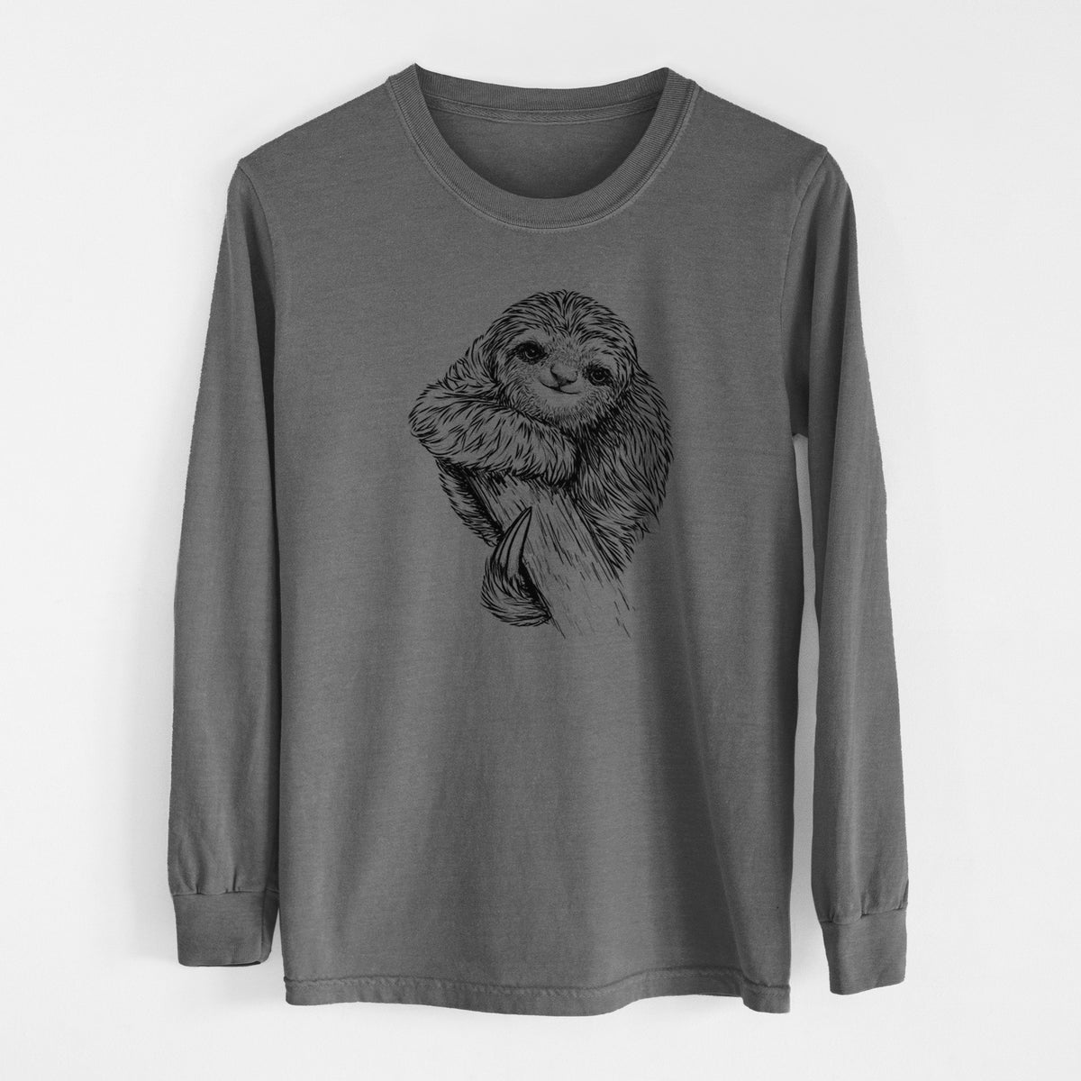 Pygmy Three-toed Sloth - Bradypus pygmaeus - Men&#39;s Heavyweight 100% Cotton Long Sleeve