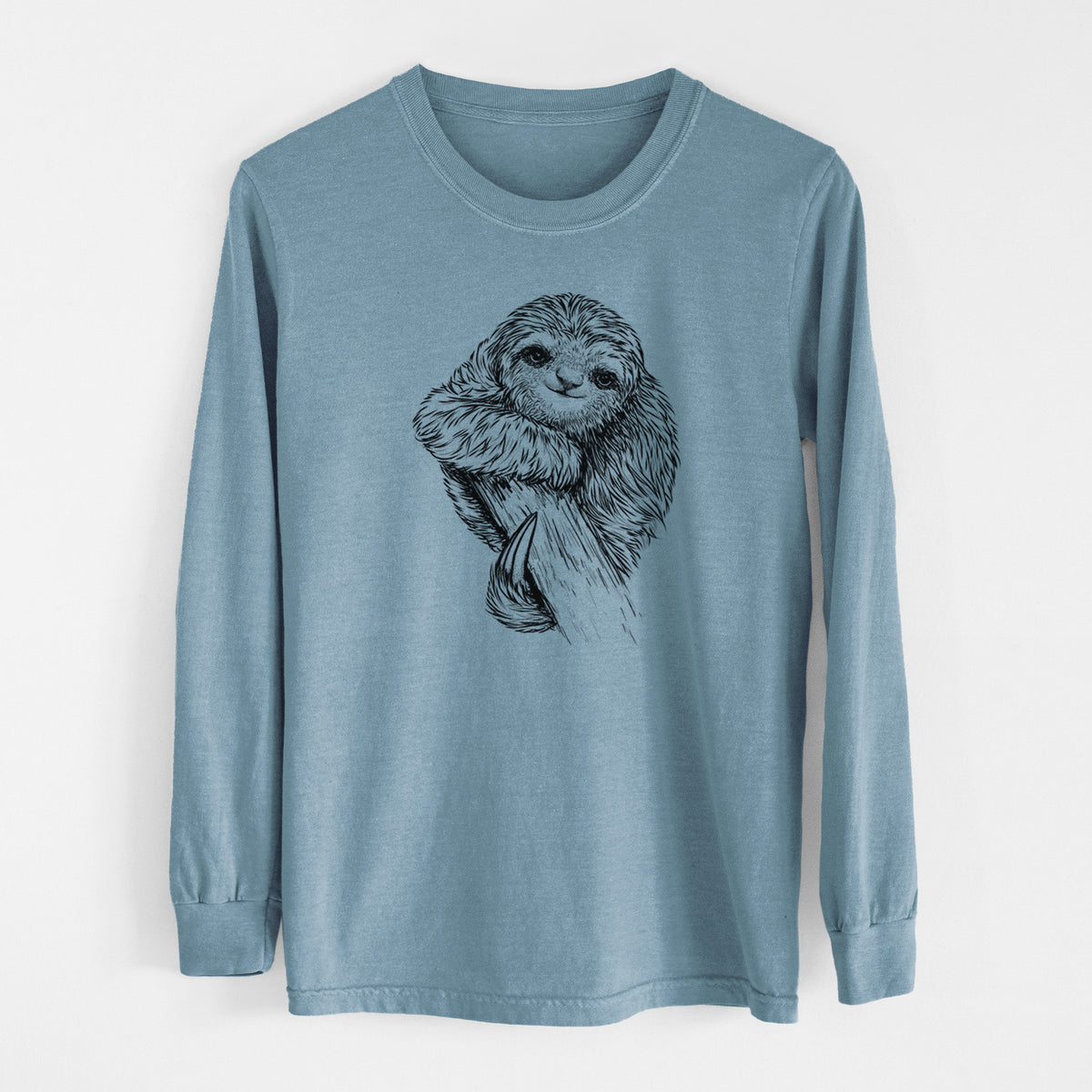 Pygmy Three-toed Sloth - Bradypus pygmaeus - Men&#39;s Heavyweight 100% Cotton Long Sleeve