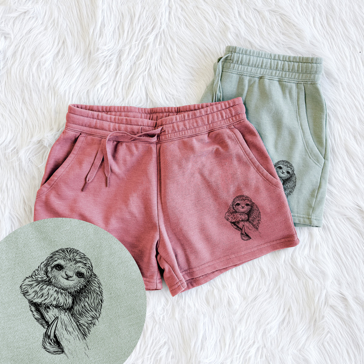Pygmy Three-toed Sloth - Bradypus pygmaeus - Women&#39;s Cali Wave Shorts