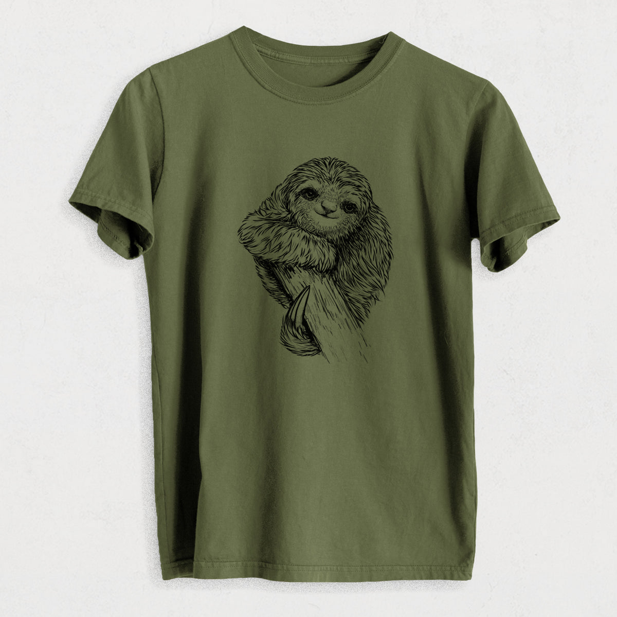 Pygmy Three-toed Sloth - Bradypus pygmaeus - Heavyweight Men&#39;s 100% Organic Cotton Tee