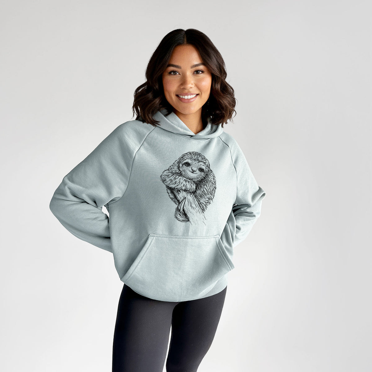 Pygmy Three-toed Sloth - Bradypus pygmaeus - UltraLuxe Heavyweight French Terry Hoodie