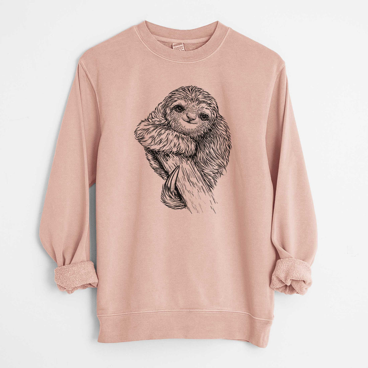 Pygmy Three-toed Sloth - Bradypus pygmaeus - Unisex Pigment Dyed Crew Sweatshirt