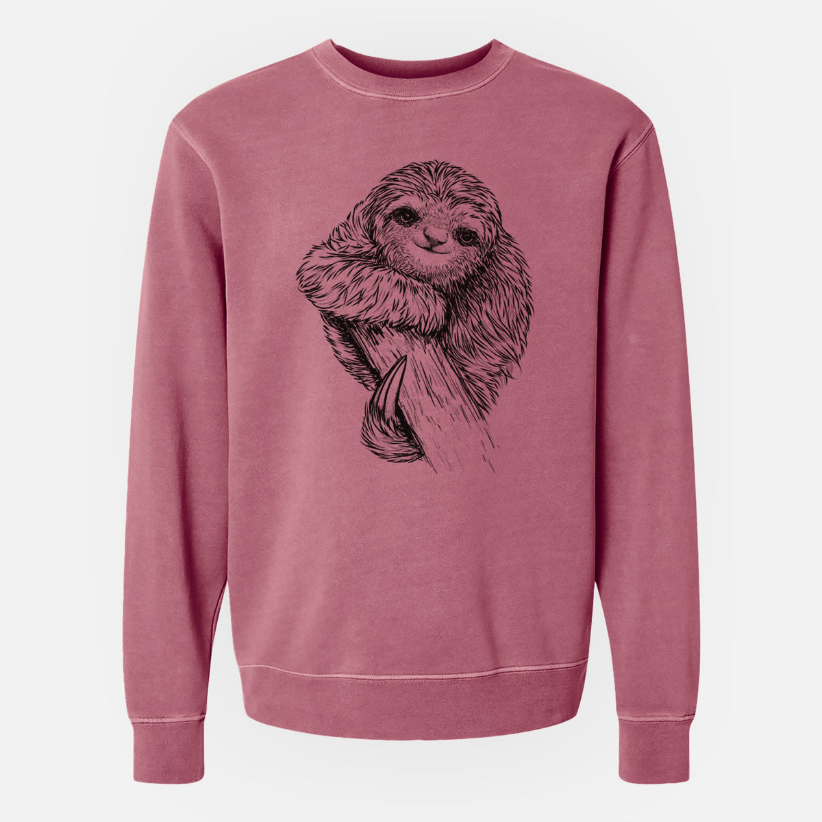 Pygmy Three-toed Sloth - Bradypus pygmaeus - Unisex Pigment Dyed Crew Sweatshirt