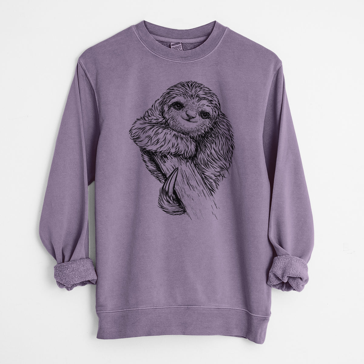 Pygmy Three-toed Sloth - Bradypus pygmaeus - Unisex Pigment Dyed Crew Sweatshirt