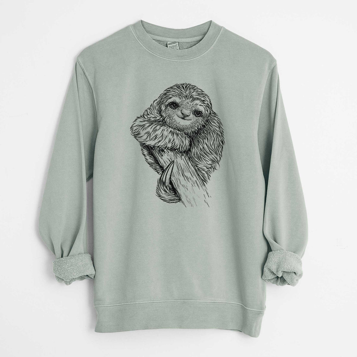 Pygmy Three-toed Sloth - Bradypus pygmaeus - Unisex Pigment Dyed Crew Sweatshirt