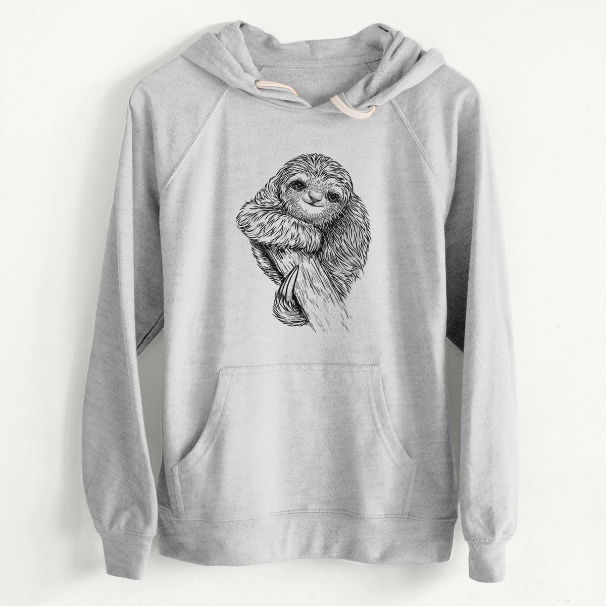 CLEARANCE - Pygmy Three-toed Sloth - Bradypus pygmaeus  - Unisex Slim Fit Loopback Terry Hoodie