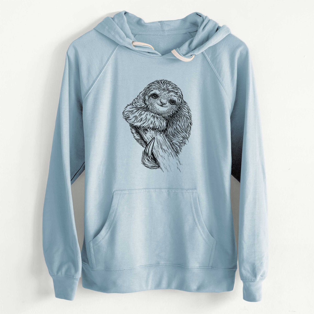 CLEARANCE - Pygmy Three-toed Sloth - Bradypus pygmaeus  - Unisex Slim Fit Loopback Terry Hoodie