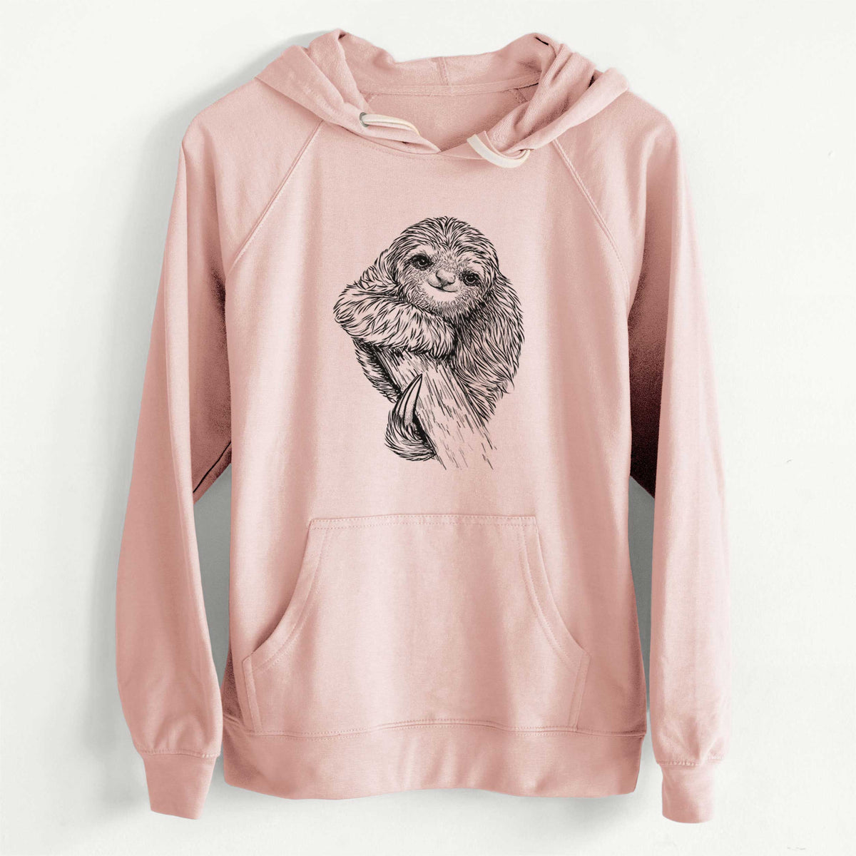 CLEARANCE - Pygmy Three-toed Sloth - Bradypus pygmaeus  - Unisex Slim Fit Loopback Terry Hoodie