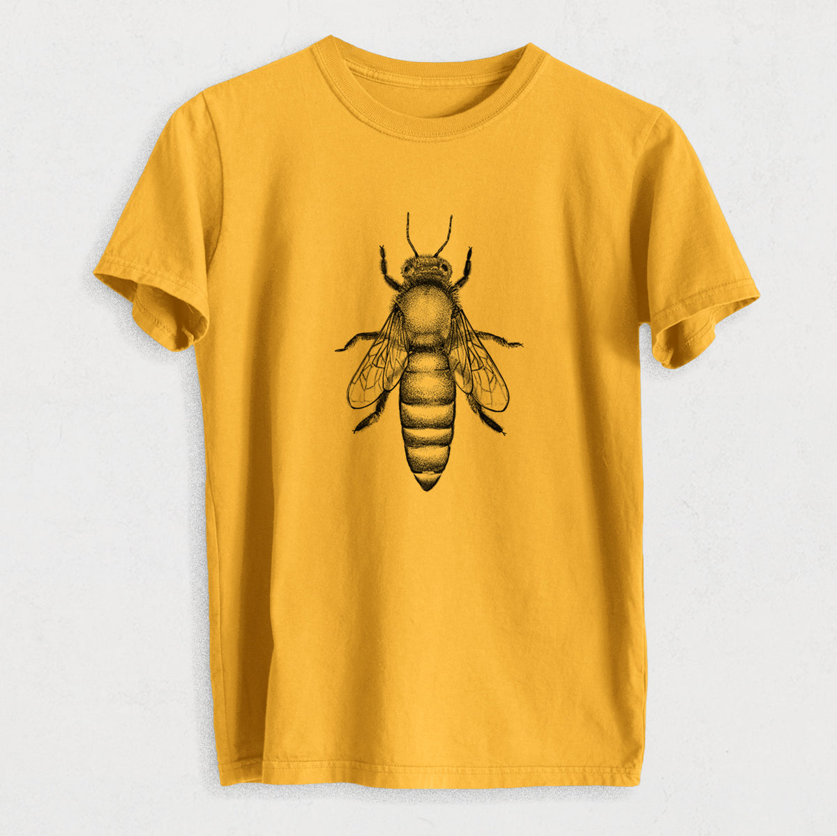 Queen Bee Apis Mellifera - Heavyweight Men&#39;s 100% Organic Cotton Tee