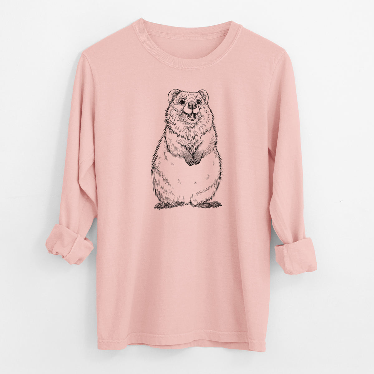 Quokkas - Setonix brachyurus - Men&#39;s Heavyweight 100% Cotton Long Sleeve