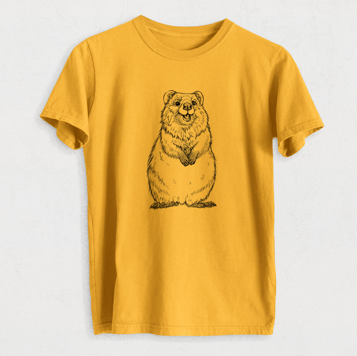 Quokkas - Setonix brachyurus - Heavyweight Men&#39;s 100% Organic Cotton Tee