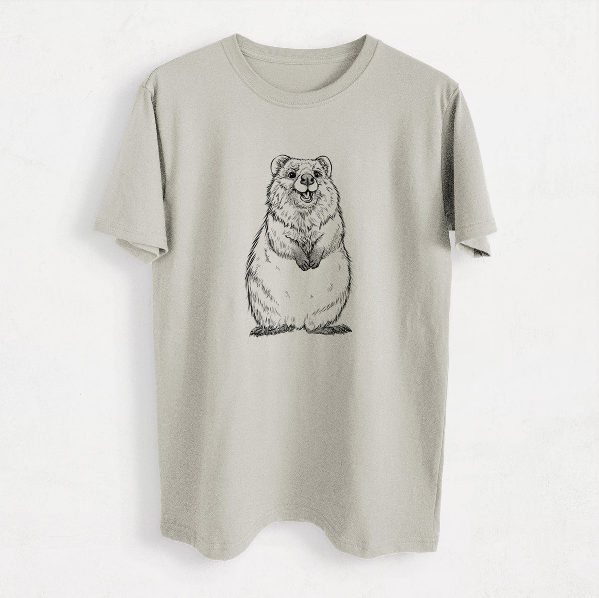Quokkas - Setonix brachyurus - Heavyweight Men&#39;s 100% Organic Cotton Tee