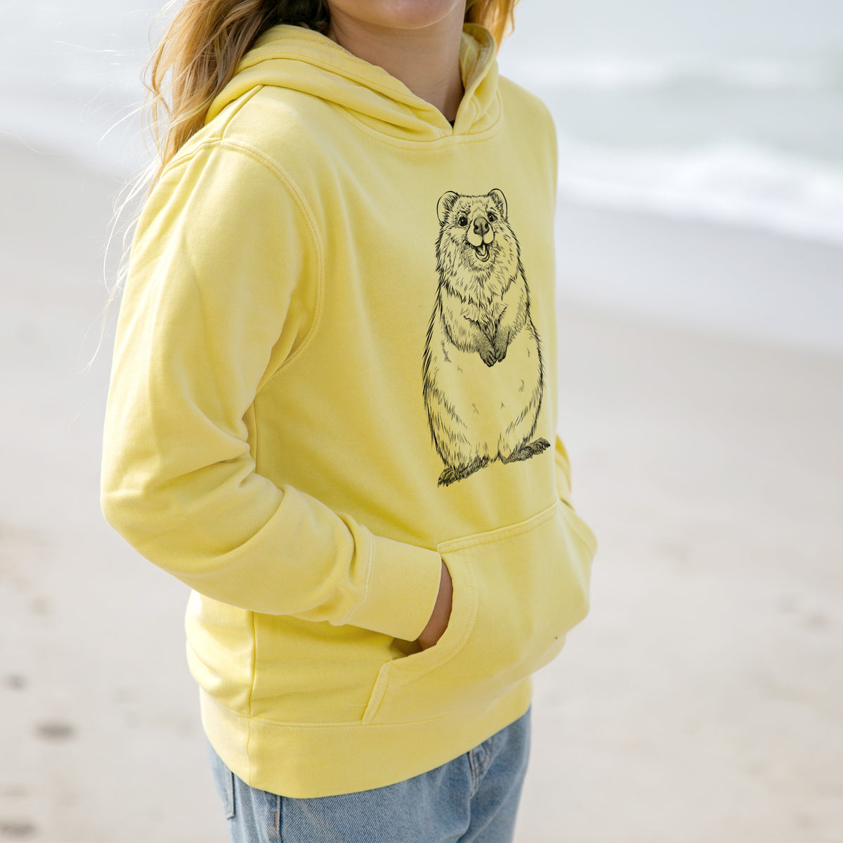 Quokkas - Setonix brachyurus - Youth Pigment Dyed Hoodie