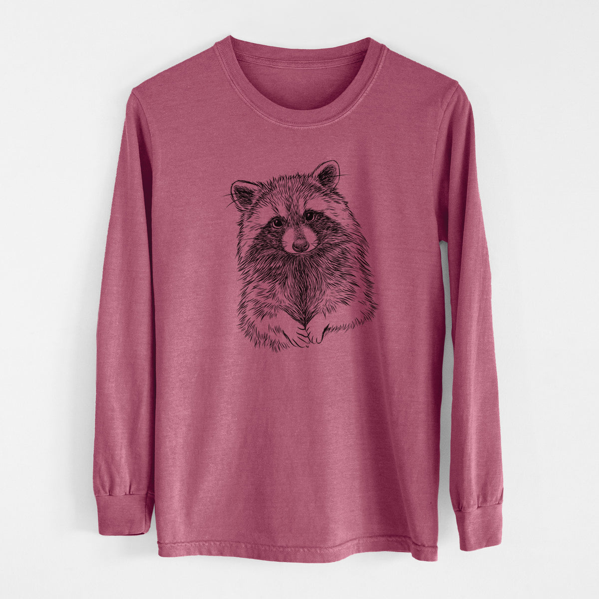 Raccoon - Procyon lotor - Men&#39;s Heavyweight 100% Cotton Long Sleeve