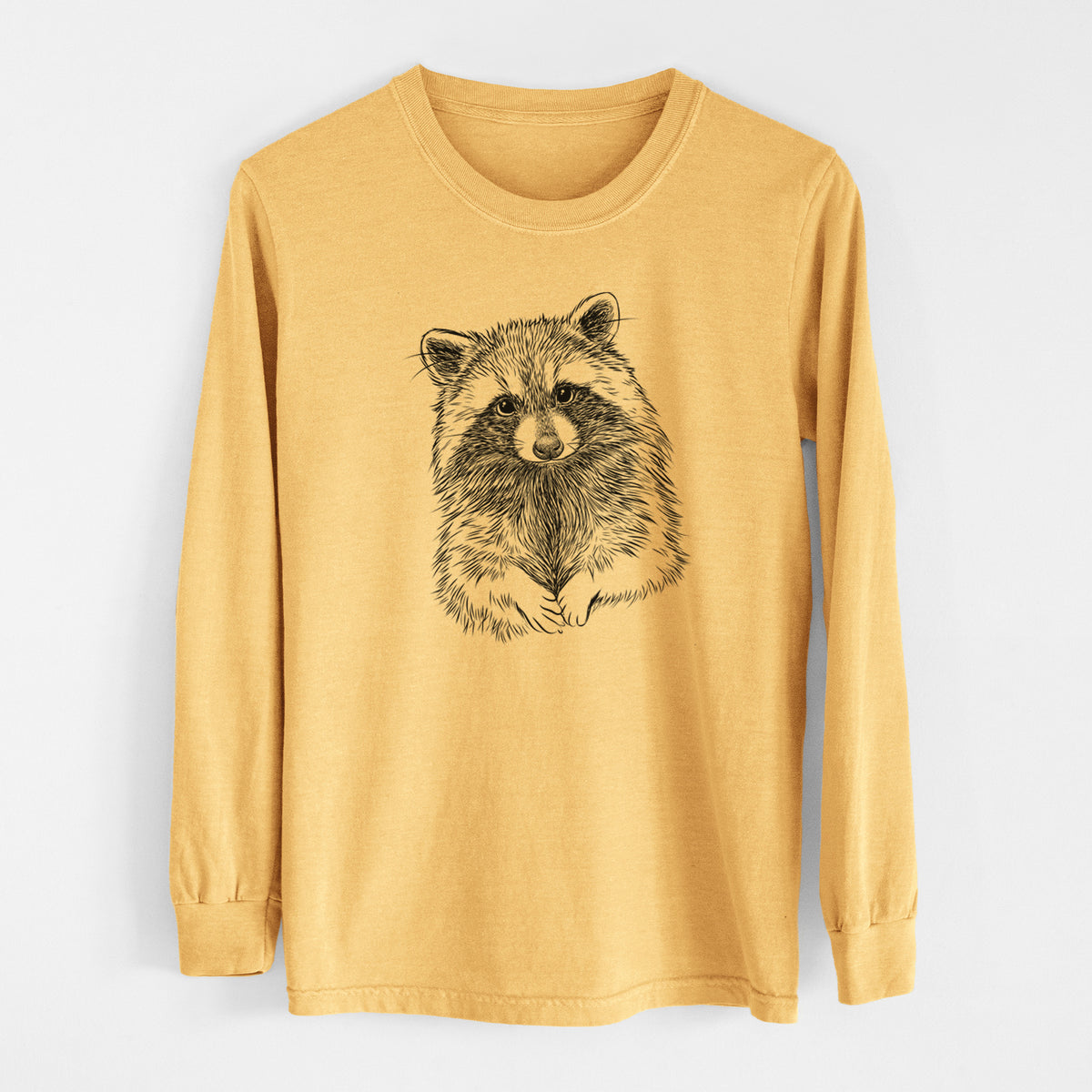 Raccoon - Procyon lotor - Men&#39;s Heavyweight 100% Cotton Long Sleeve