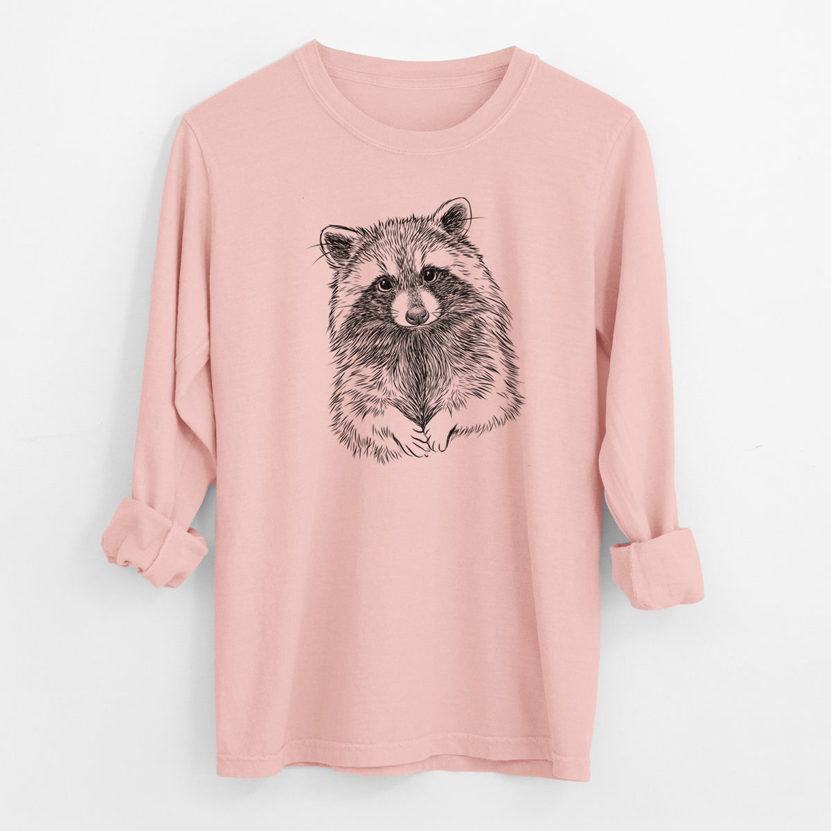 Raccoon - Procyon lotor - Men&#39;s Heavyweight 100% Cotton Long Sleeve