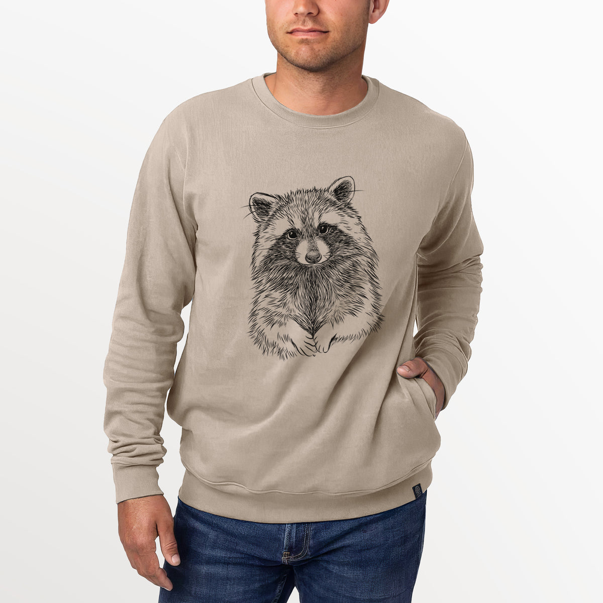 Raccoon - Procyon lotor  - Unisex Reclaimed Crewneck Sweatshirt