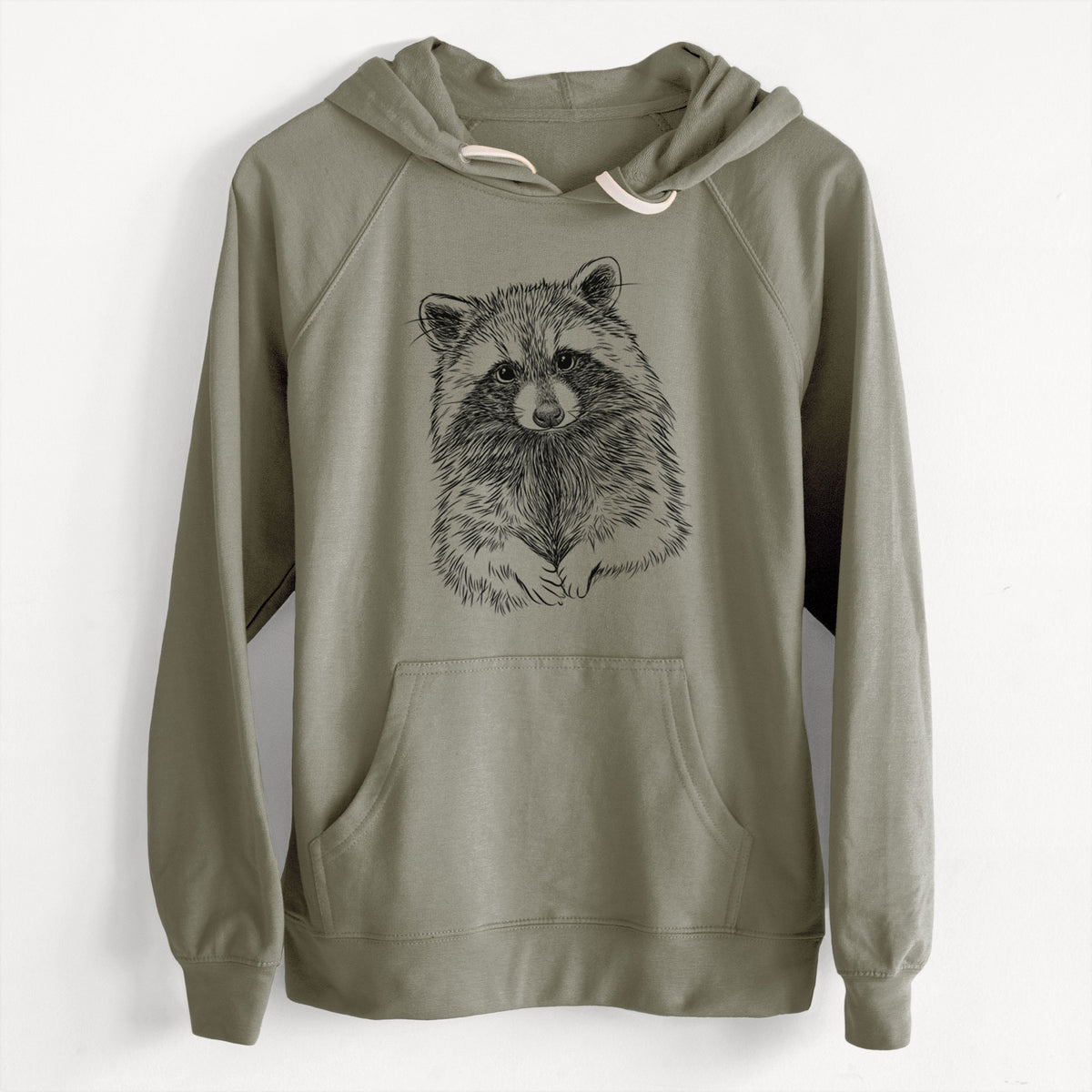 CLEARANCE - Raccoon - Procyon lotor  - Unisex Slim Fit Loopback Terry Hoodie