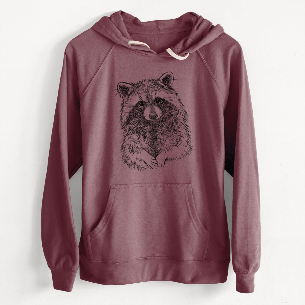 CLEARANCE - Raccoon - Procyon lotor  - Unisex Slim Fit Loopback Terry Hoodie