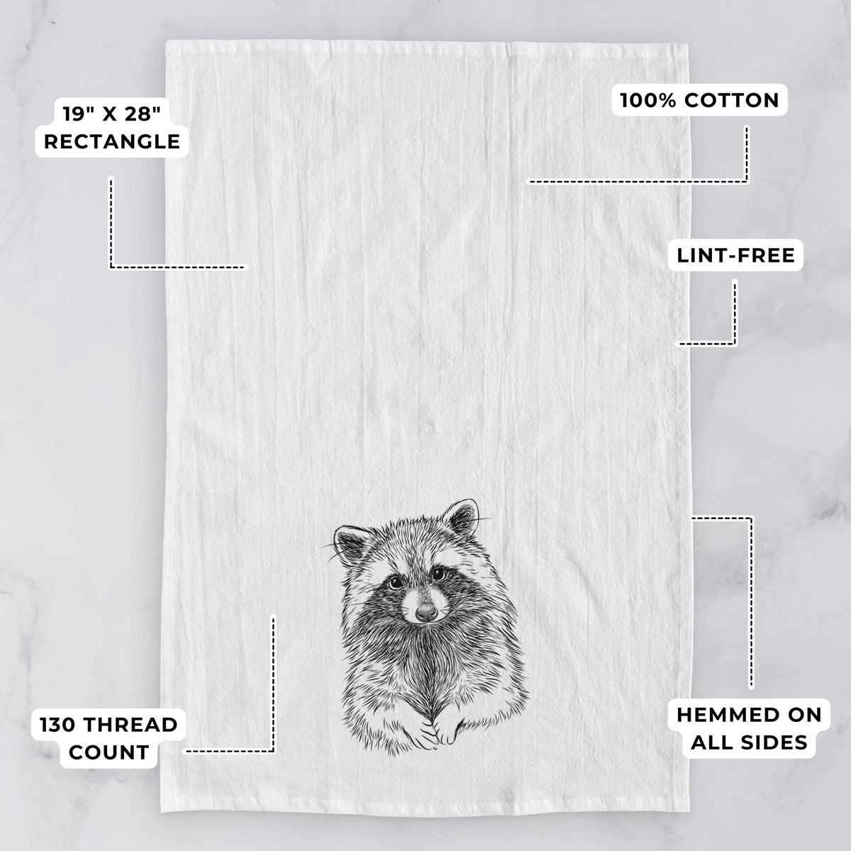 Raccoon - Procyon lotor Tea Towel