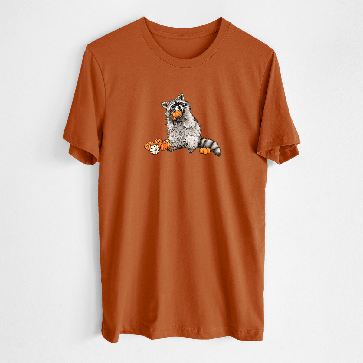 Racoon Pumpkin Bandit - Lightweight 100% Cotton Unisex Crewneck