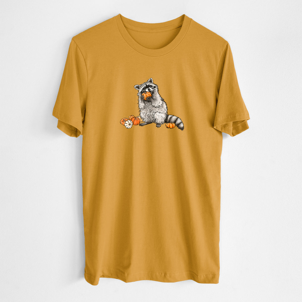 Racoon Pumpkin Bandit - Lightweight 100% Cotton Unisex Crewneck