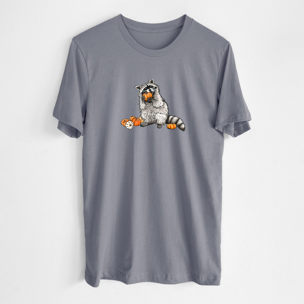 Racoon Pumpkin Bandit - Lightweight 100% Cotton Unisex Crewneck