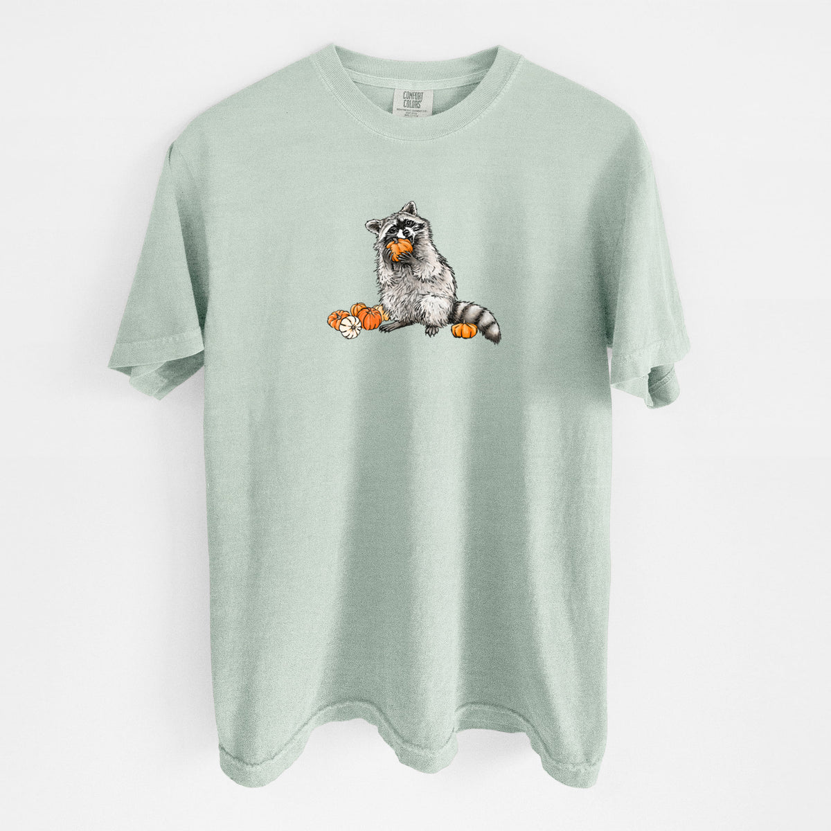 Racoon Pumpkin Bandit - Unisex Comfort Colors Garment-Dyed Heavyweight T-shirt