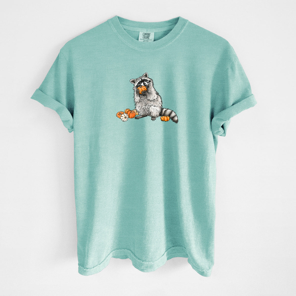 Racoon Pumpkin Bandit - Unisex Comfort Colors Garment-Dyed Heavyweight T-shirt