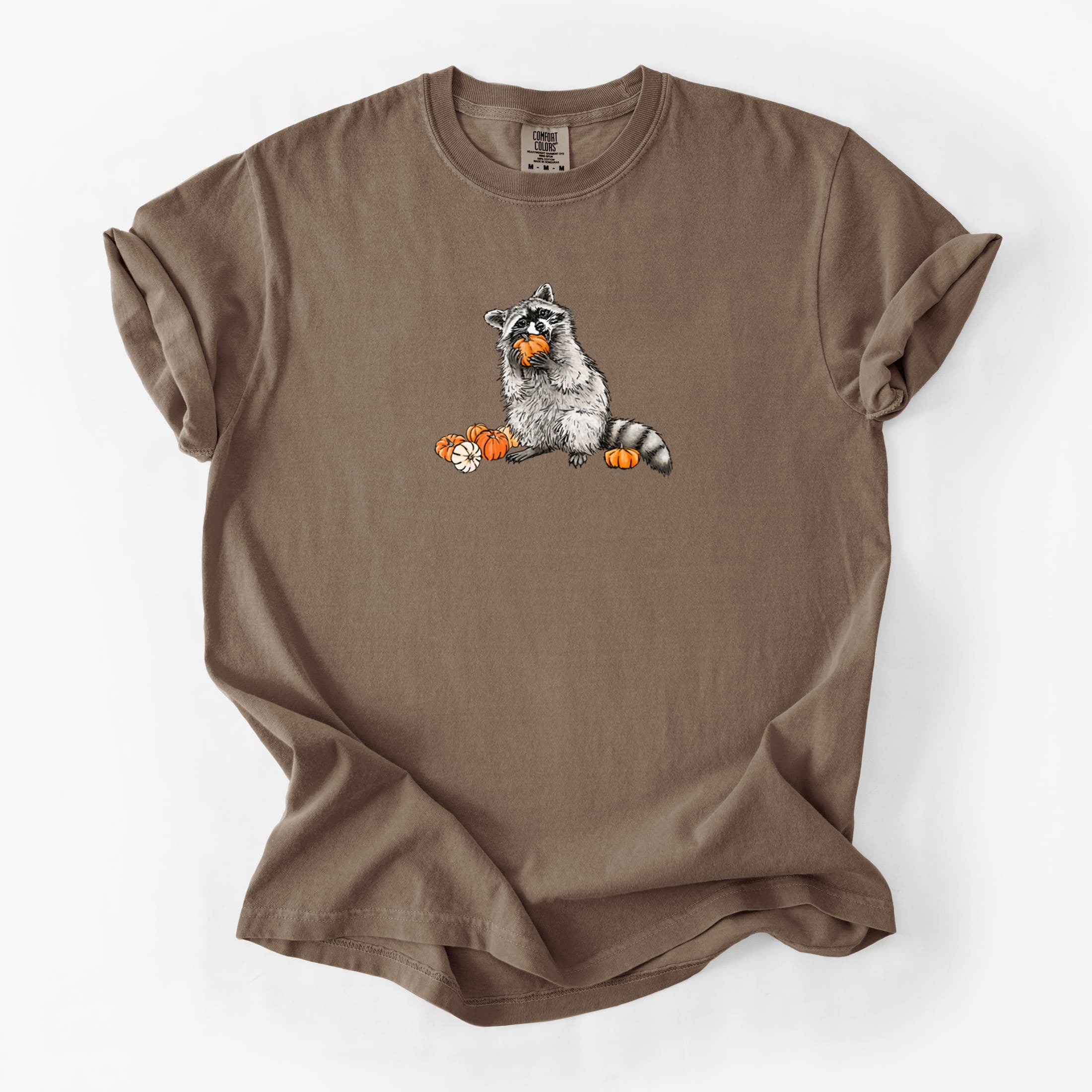 Raccoon Pumpkin Bandit - Unisex Comfort Colors Garment-Dyed Heavyweight T-shirt