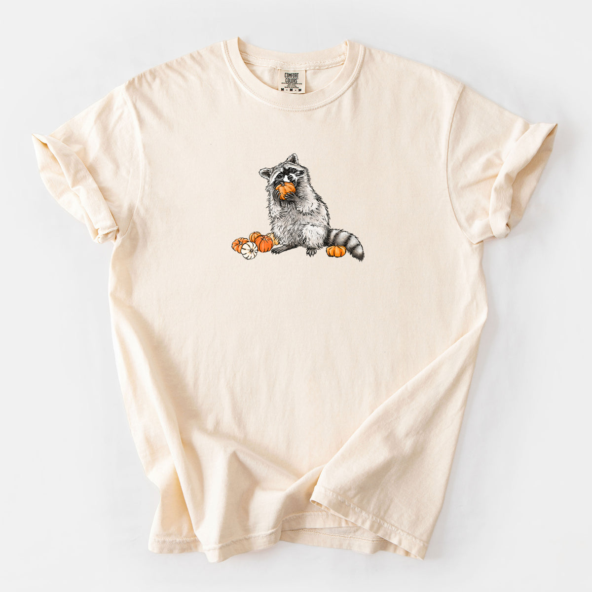 Racoon Pumpkin Bandit - Unisex Comfort Colors Garment-Dyed Heavyweight T-shirt