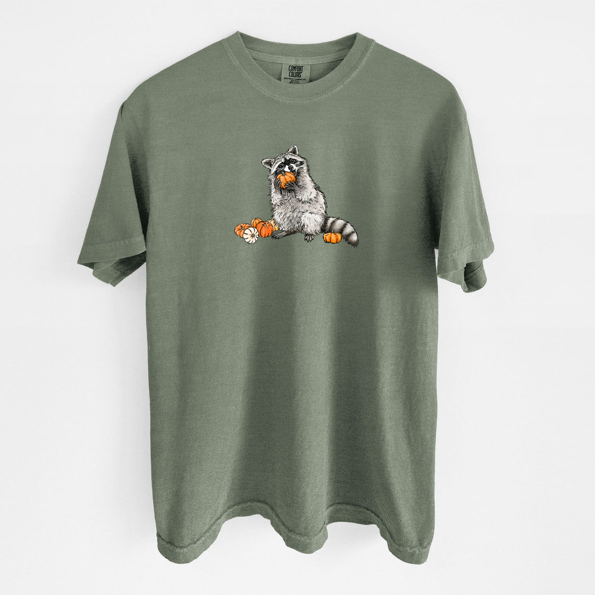 Racoon Pumpkin Bandit - Unisex Comfort Colors Garment-Dyed Heavyweight T-shirt
