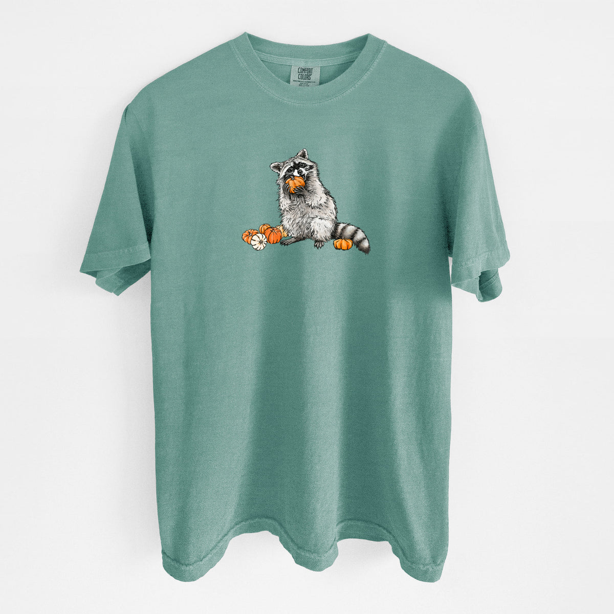 Racoon Pumpkin Bandit - Unisex Comfort Colors Garment-Dyed Heavyweight T-shirt