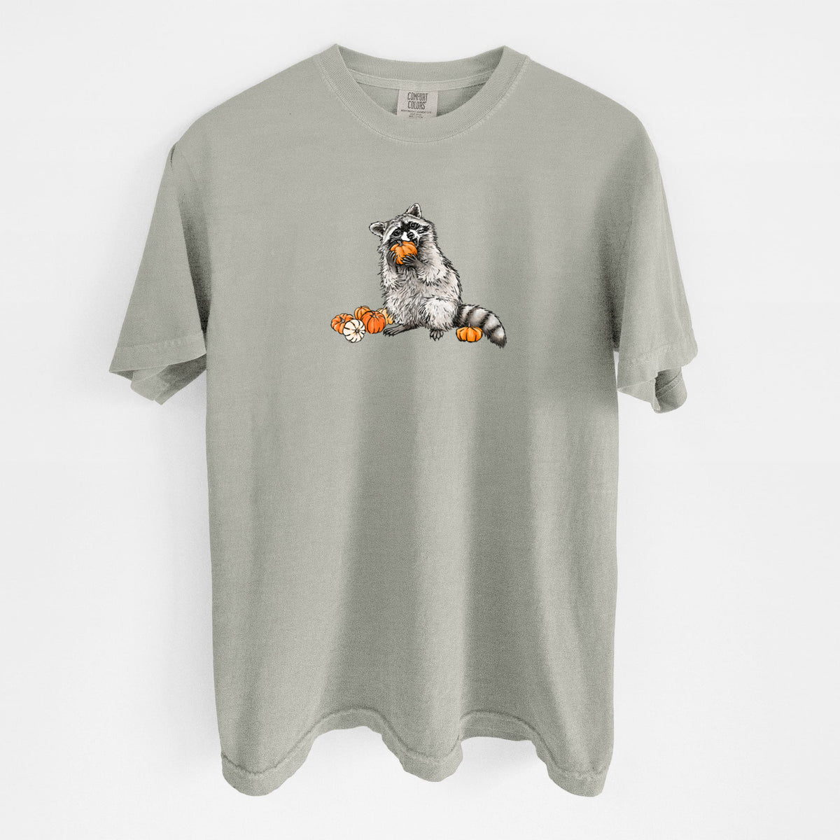 Racoon Pumpkin Bandit - Unisex Comfort Colors Garment-Dyed Heavyweight T-shirt