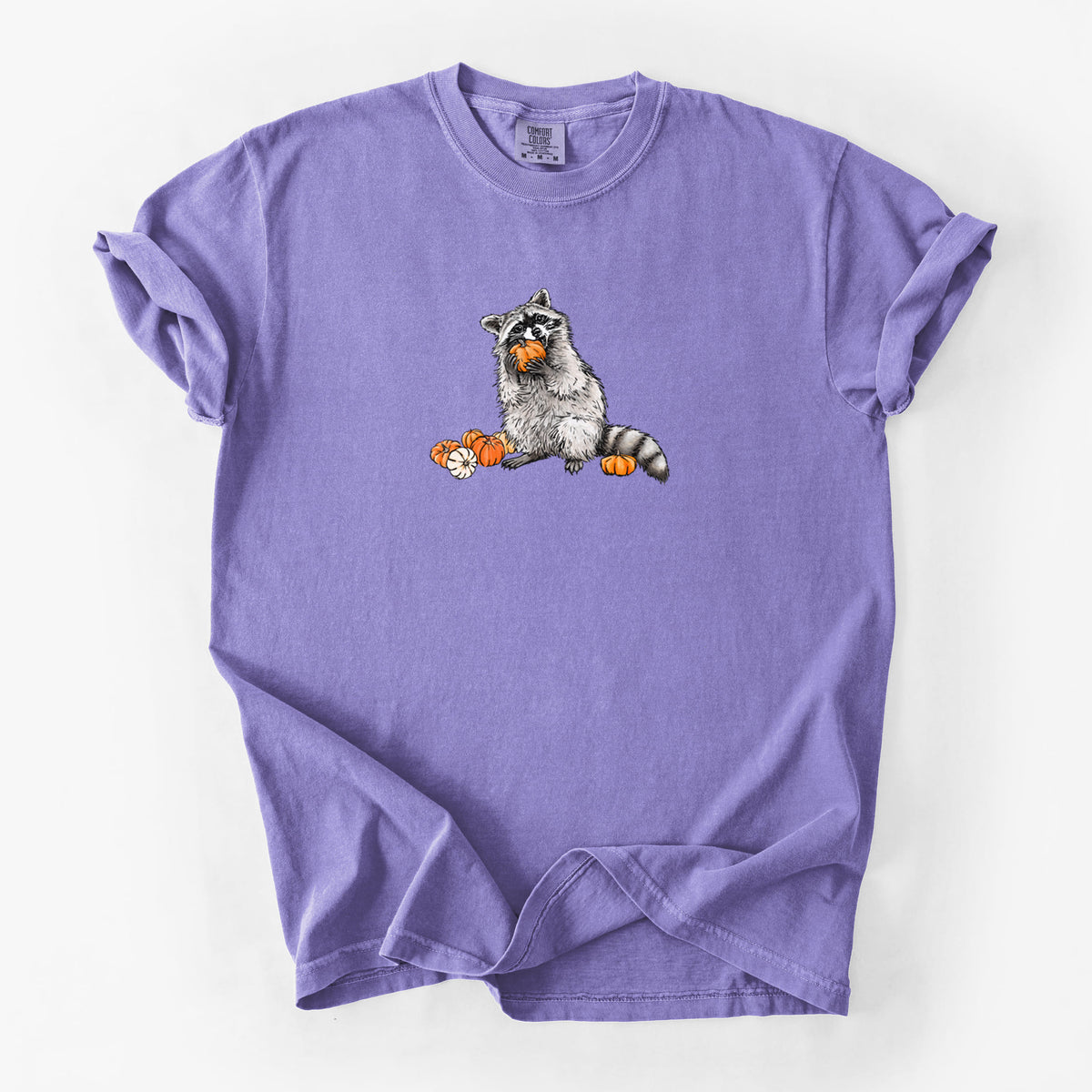 Racoon Pumpkin Bandit - Unisex Comfort Colors Garment-Dyed Heavyweight T-shirt
