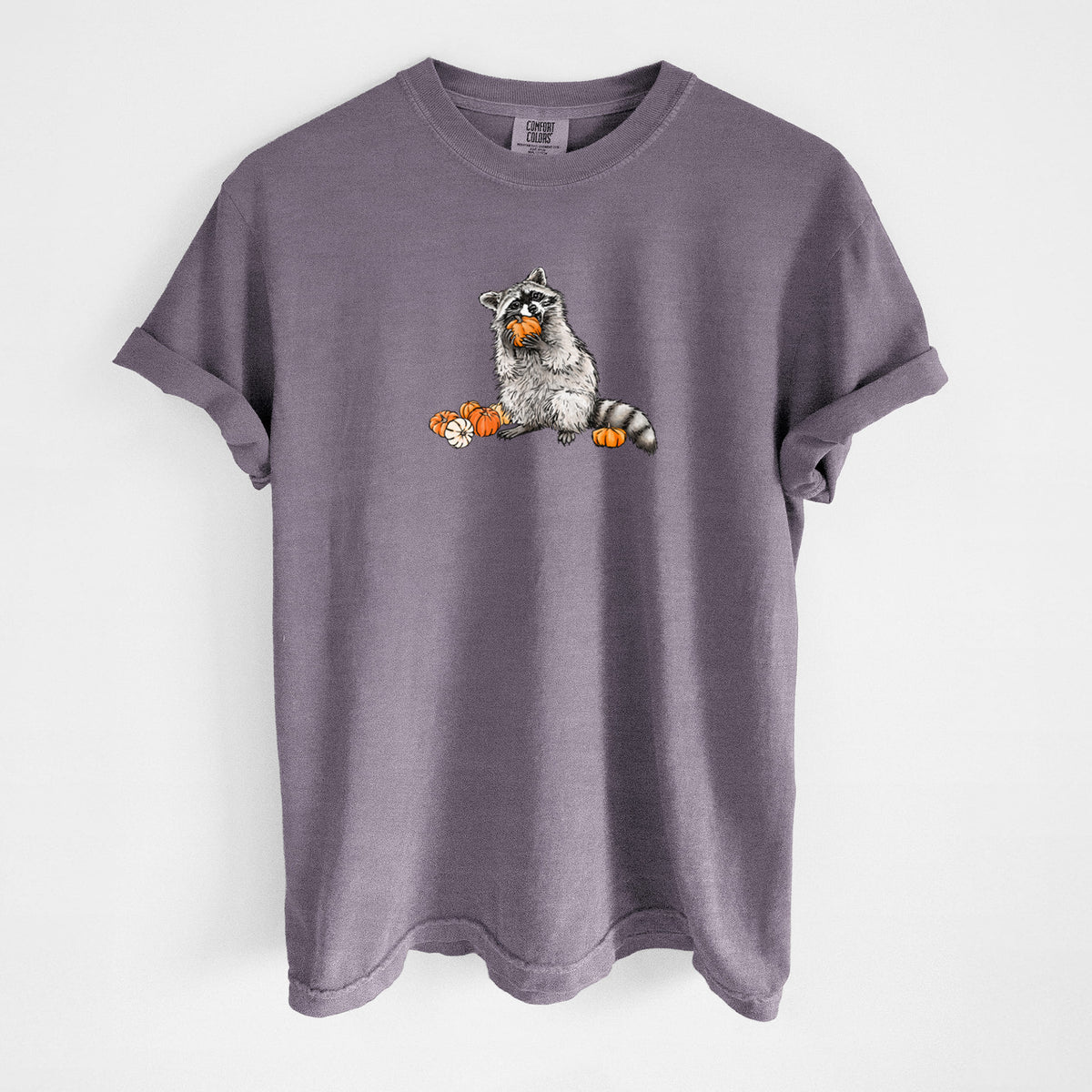 Racoon Pumpkin Bandit - Unisex Comfort Colors Garment-Dyed Heavyweight T-shirt