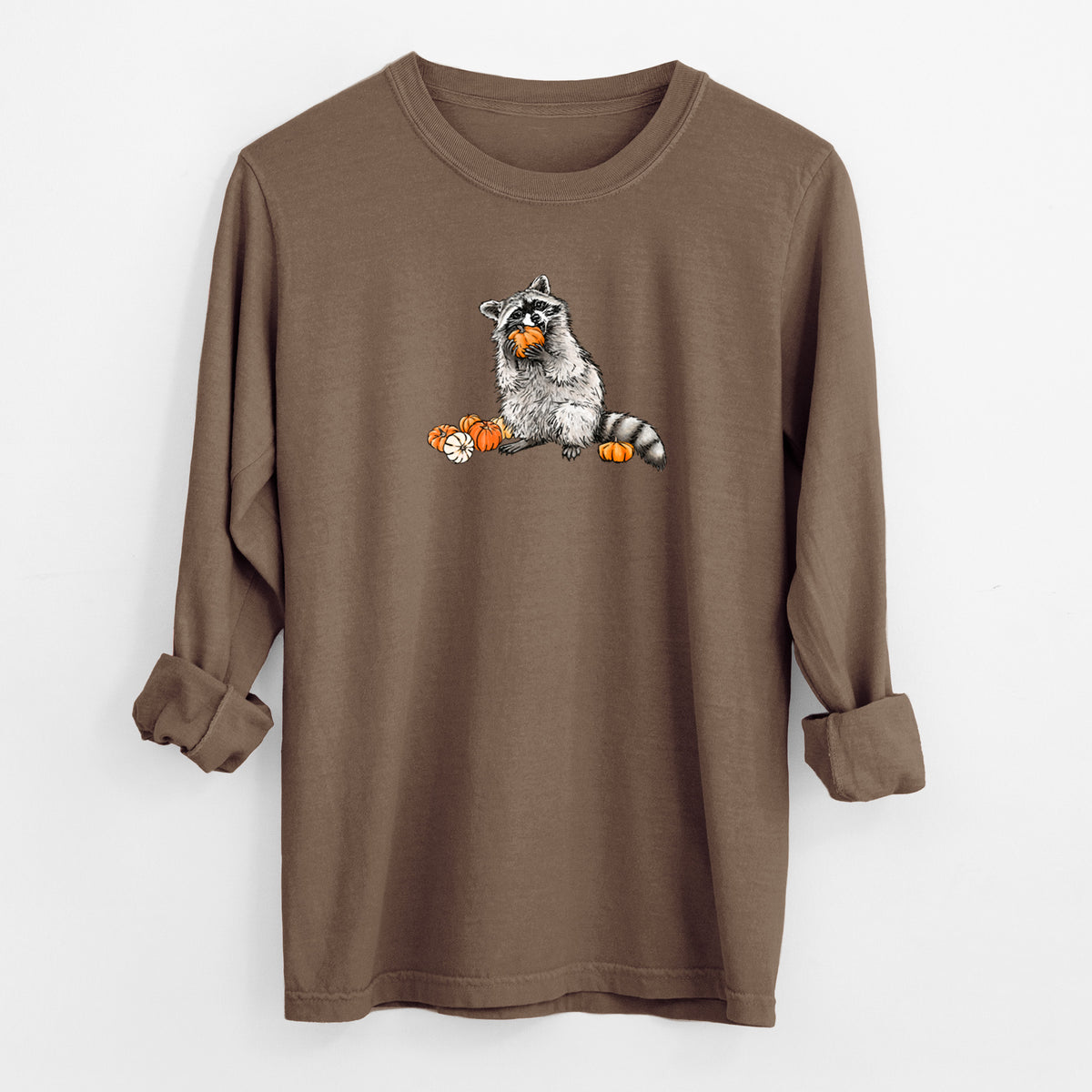 Racoon Pumpkin Bandit - Unisex Comfort Colors 100% Cotton Long Sleeve