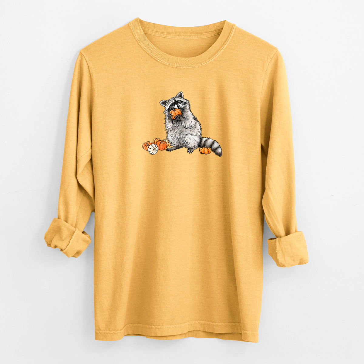 Racoon Pumpkin Bandit - Unisex Comfort Colors 100% Cotton Long Sleeve