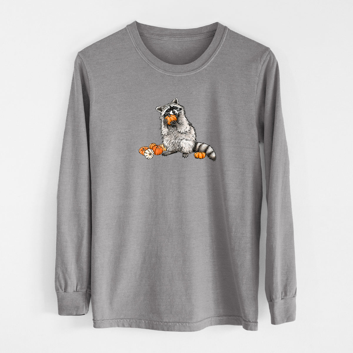 Racoon Pumpkin Bandit - Unisex Comfort Colors 100% Cotton Long Sleeve