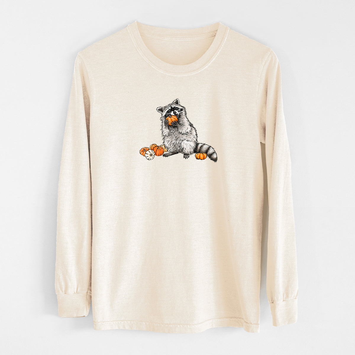 Racoon Pumpkin Bandit - Unisex Comfort Colors 100% Cotton Long Sleeve