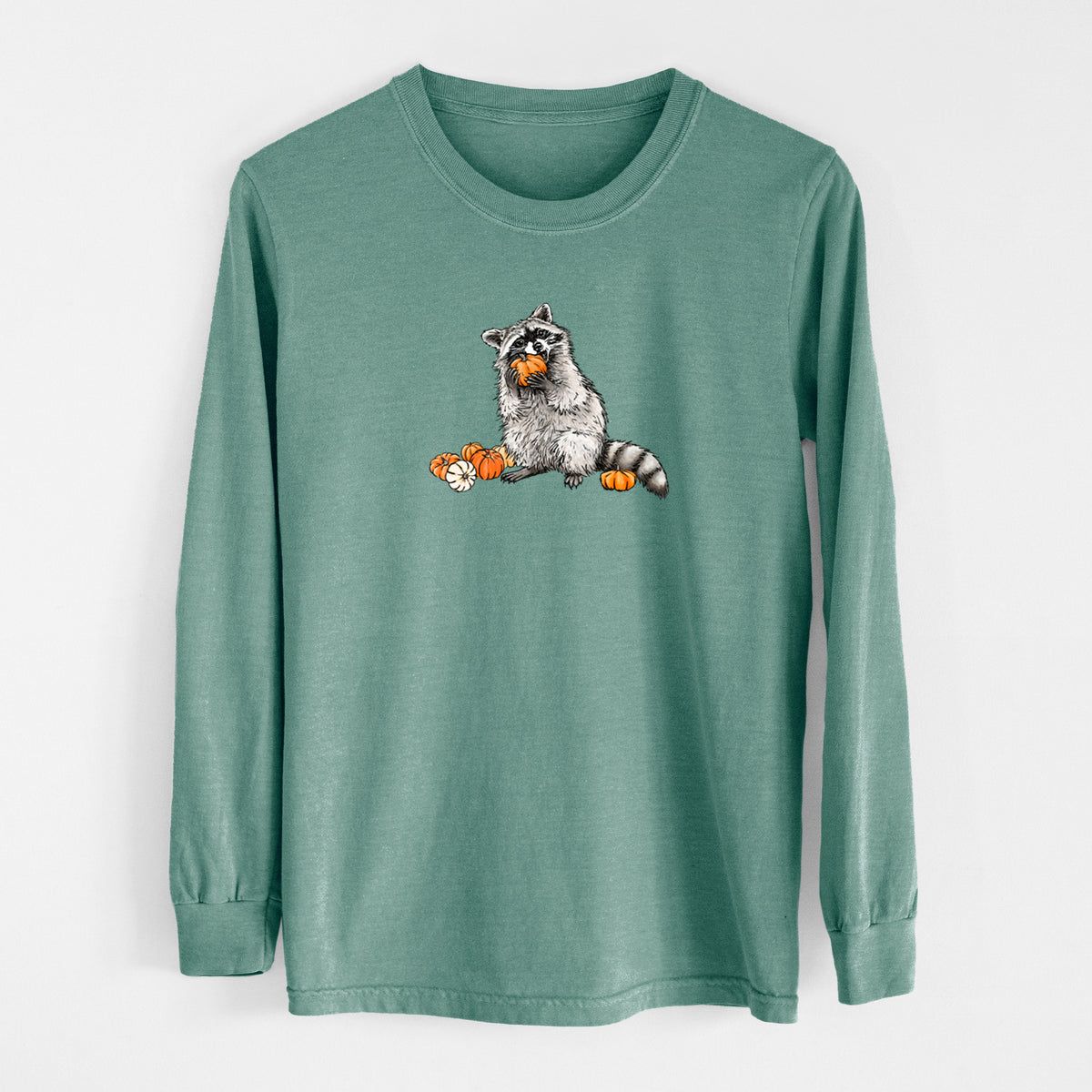 Racoon Pumpkin Bandit - Unisex Comfort Colors 100% Cotton Long Sleeve