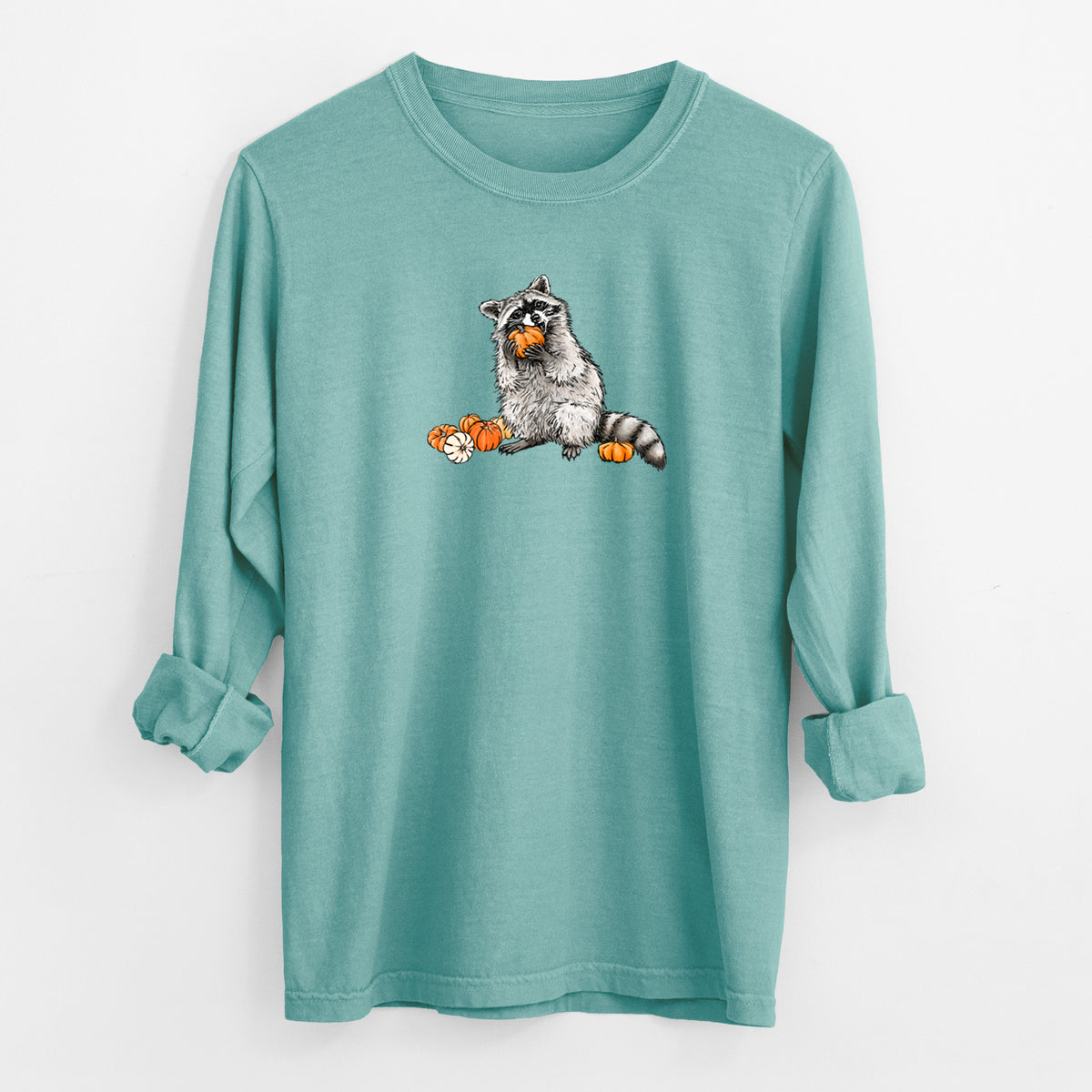 Racoon Pumpkin Bandit - Unisex Comfort Colors 100% Cotton Long Sleeve
